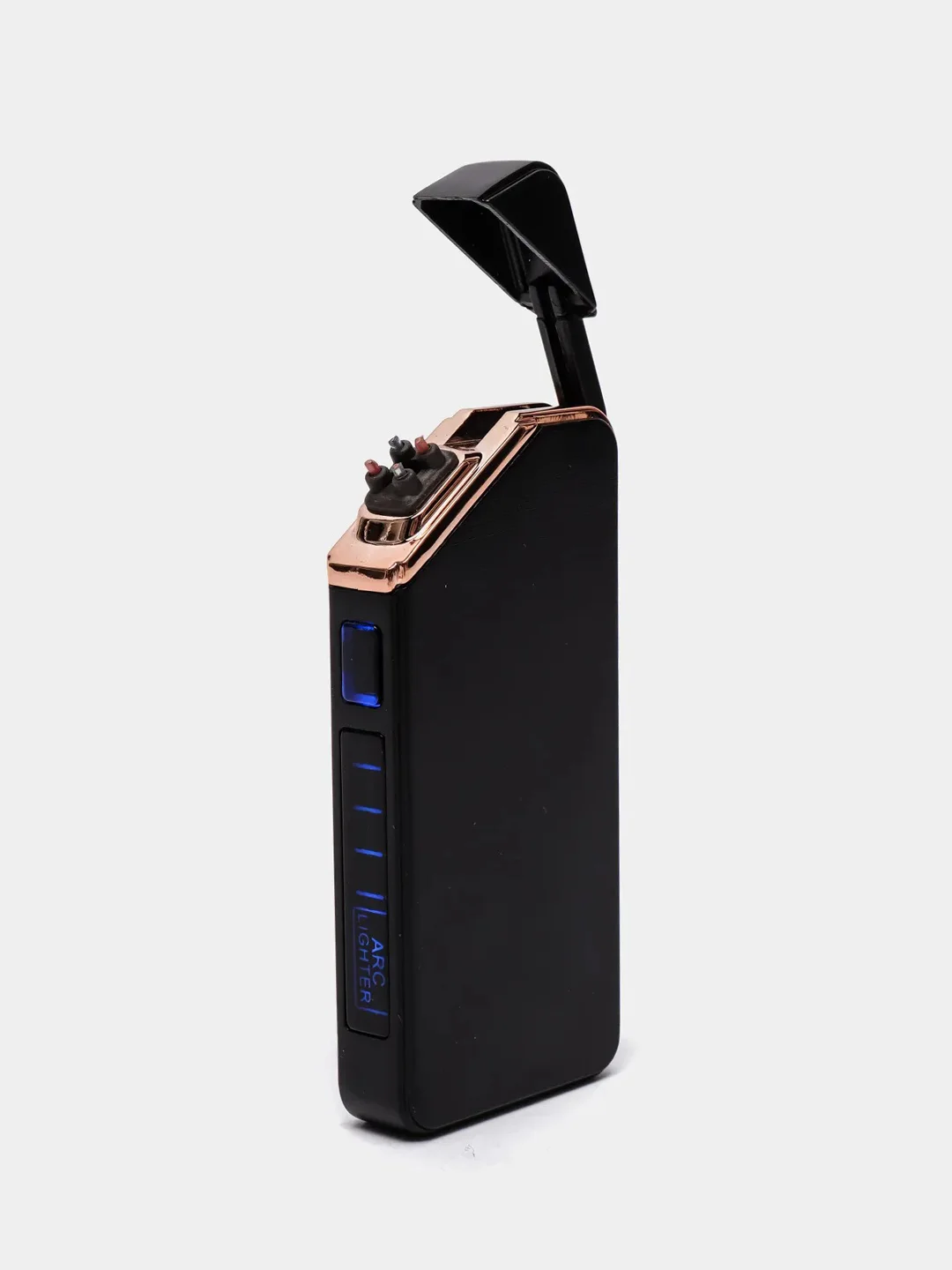 Черный электронная импульсная зажигалка USB Plazma, Металлическая, с сенсорным управлением LED