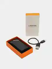 Черный электронная импульсная зажигалка USB Plazma, Металлическая, с сенсорным управлением LED