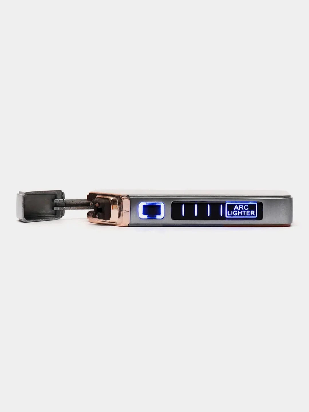 Синий электронная импульсная зажигалка USB Plazma, Металлическая, с сенсорным управлением LED