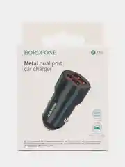 Синий автомобильное зарядное устройство Borofone BZ19 2.4A, для Lightning / Micro-USB / Type-C