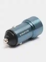Синий автомобильное зарядное устройство Borofone BZ19 2.4A, для Lightning / Micro-USB / Type-C