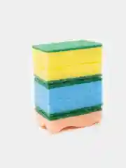Разноцветный губки хозяйственные для мытья посуды набор 5шт PREMIUM