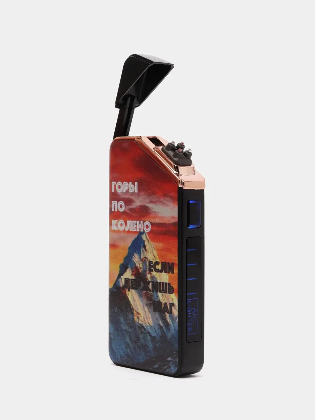 Белый электронная импульсная зажигалка USB Plazma, Металлическая, с сенсорным управлением LED