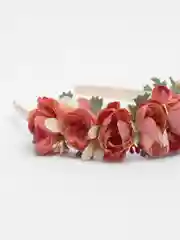 Кораллово-розовый ободок с цветами, Венок на голову, ободок карнавальный