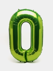 Воздушный шар "Цифра 0" 100 см, лаймовый