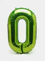 Воздушный шар "Цифра 0" 100 см, лаймовый