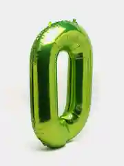 Воздушный шар "Цифра 0" 100 см, лаймовый