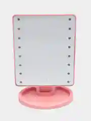 Розовый зеркало настольное для макижа, косметическое, сенсорное с подсветкой