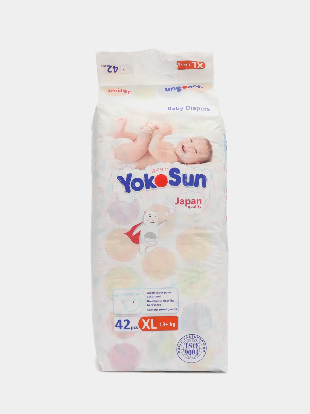 Подгузники YokoSun на липучках, размер XL, 13+ кг, 42 штуки