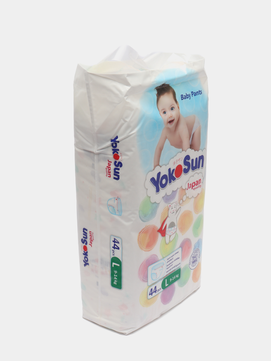 Подгузники-трусики YokoSun L 9-14 кг, 4 упаковки по 44 штуки купить по цене  4676 ₽ в интернет-магазине KazanExpress