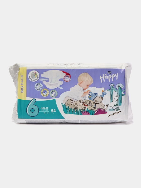 Подгузники гигиенические для детей "bella baby Happy" Junior Extra, вес 16+,  54 шт