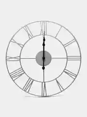 Серебряный часы настенные, римские цифры, 45 см