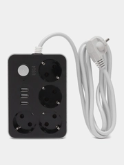Фильтр сетевой CX-U314, 4 розетки, 3 USB