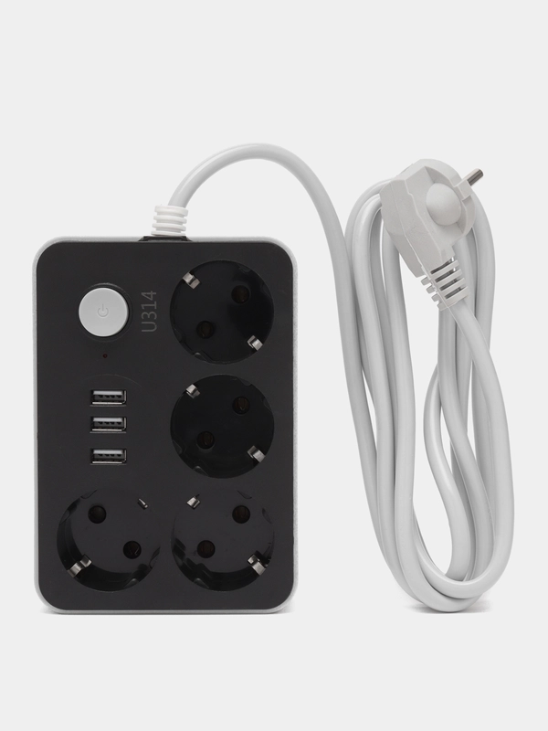 Фильтр сетевой CX-U314, 4 розетки, 3 USB