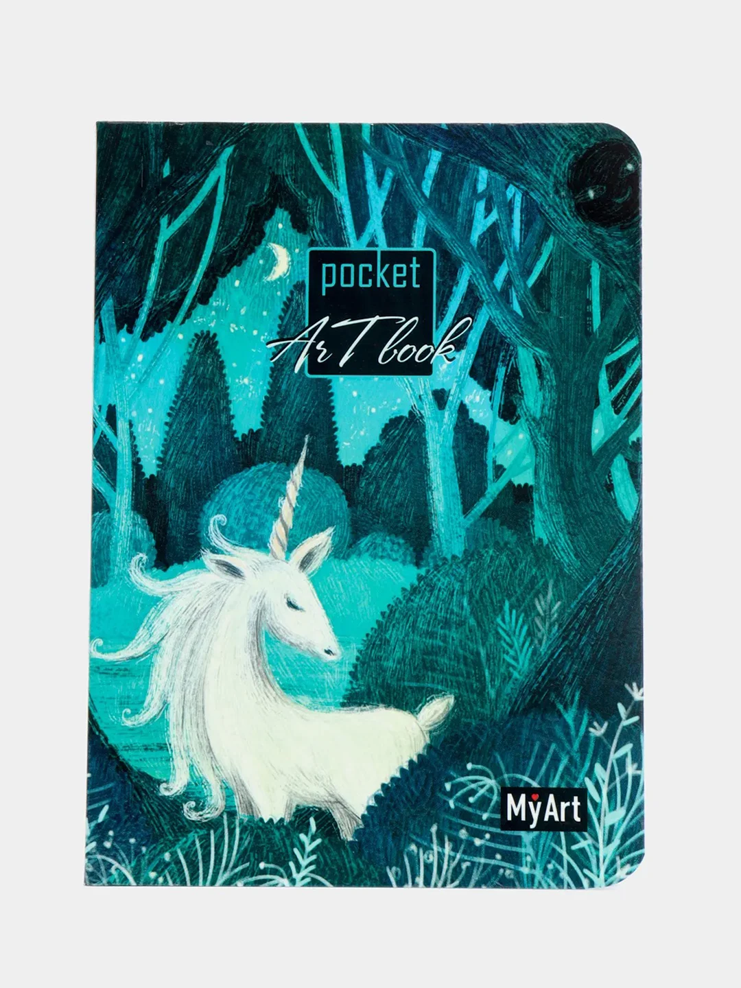 Бирюзовый скетчбук MyArt Pocket Artbook, А6, без линовки, 100 г/м2, 80 листов. Проф-Пресс