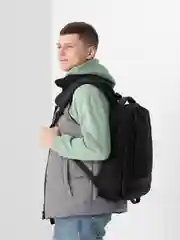Рюкзак мужской чёрный, для ноутбука 15.6", с USB, с карманом антивор