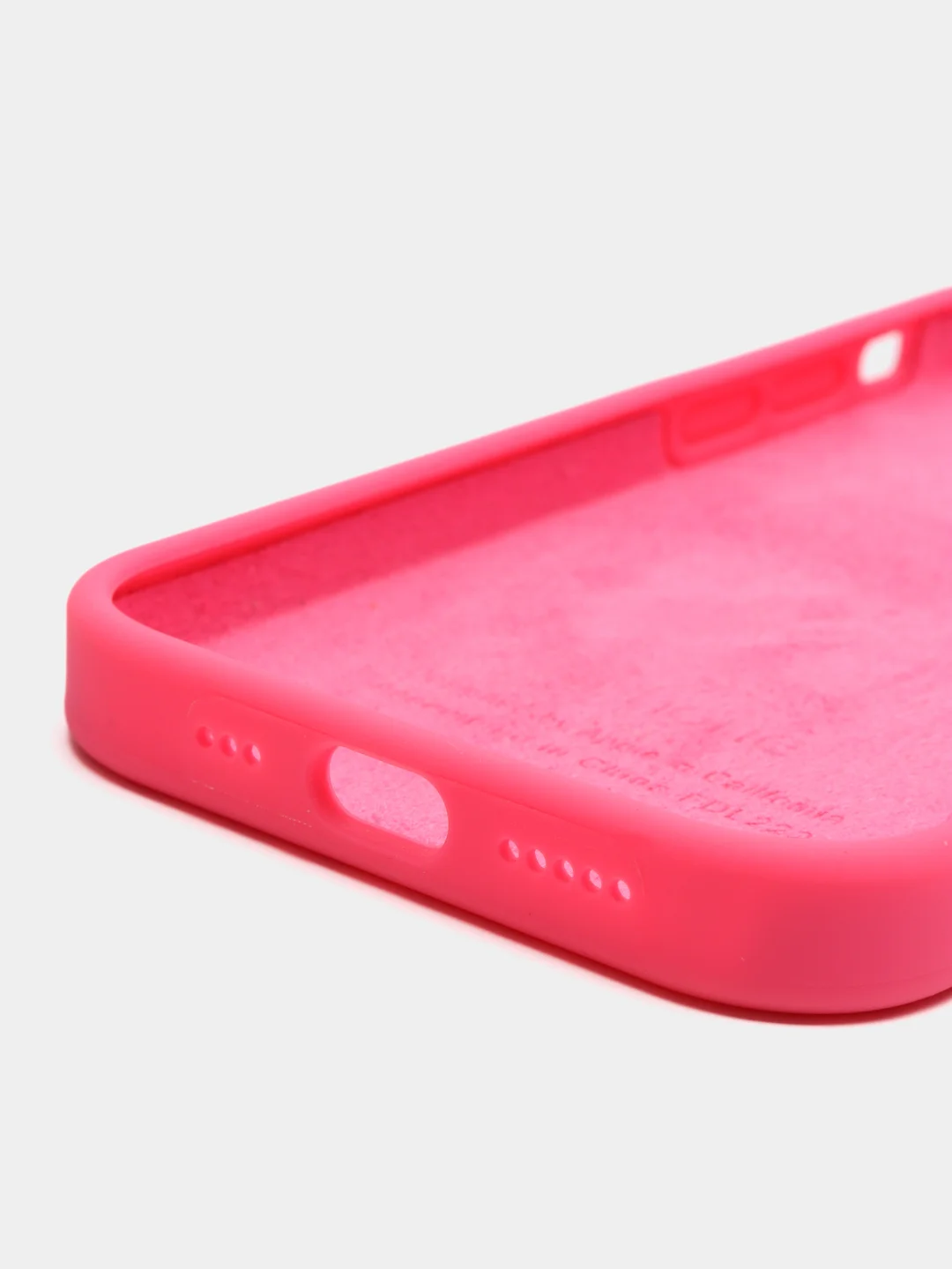 Тёмно-розовый чехол Silicone Case для iPhone 14, 14 Pro, 14 Plus, 14 Pro Max, с закрытым низом