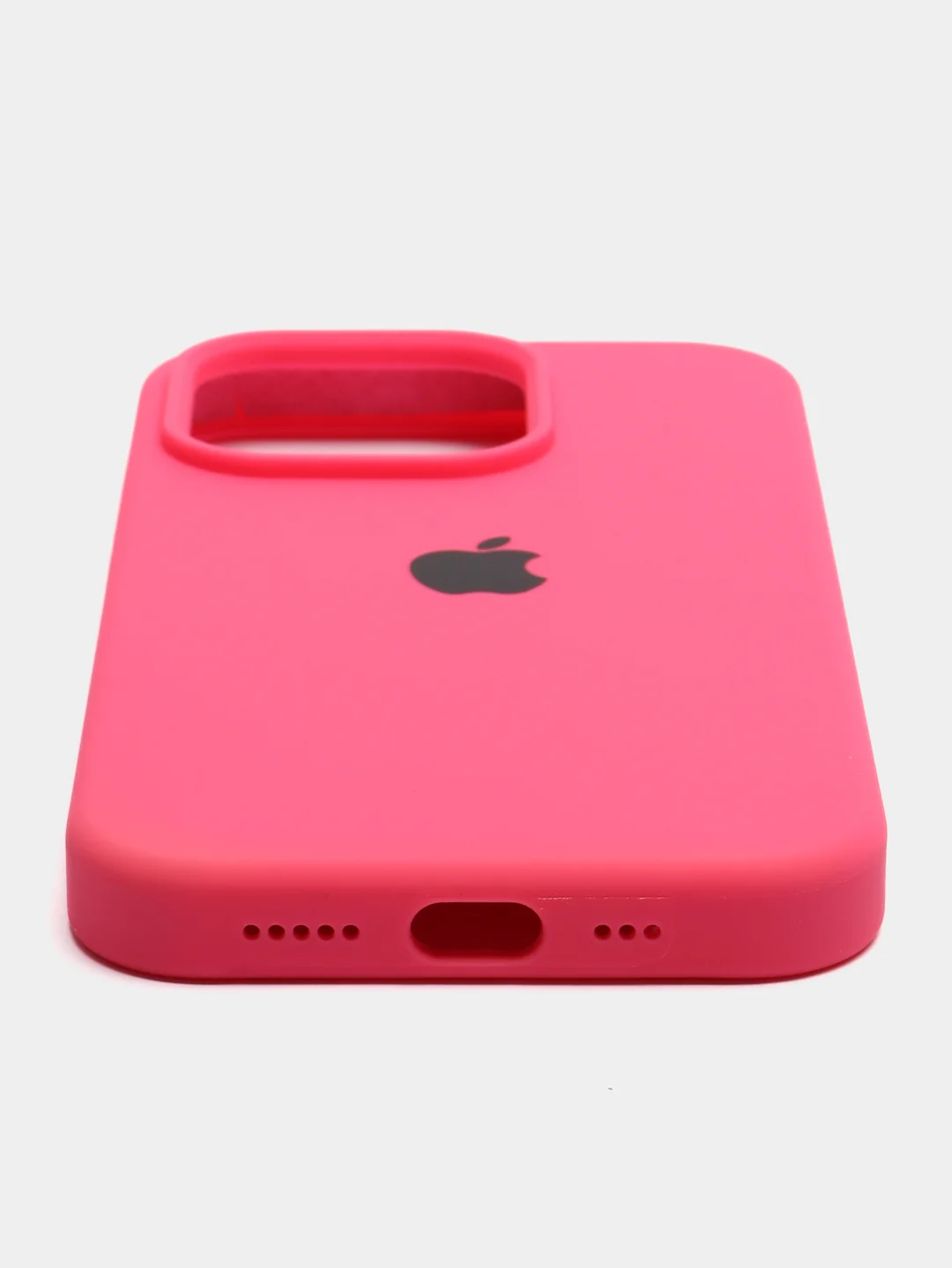 Тёмно-розовый чехол Silicone Case для iPhone 14, 14 Pro, 14 Plus, 14 Pro Max, с закрытым низом