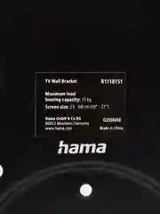 Кронштейн для телевизора Hama R1 118151, 10"-27", настенный, черный