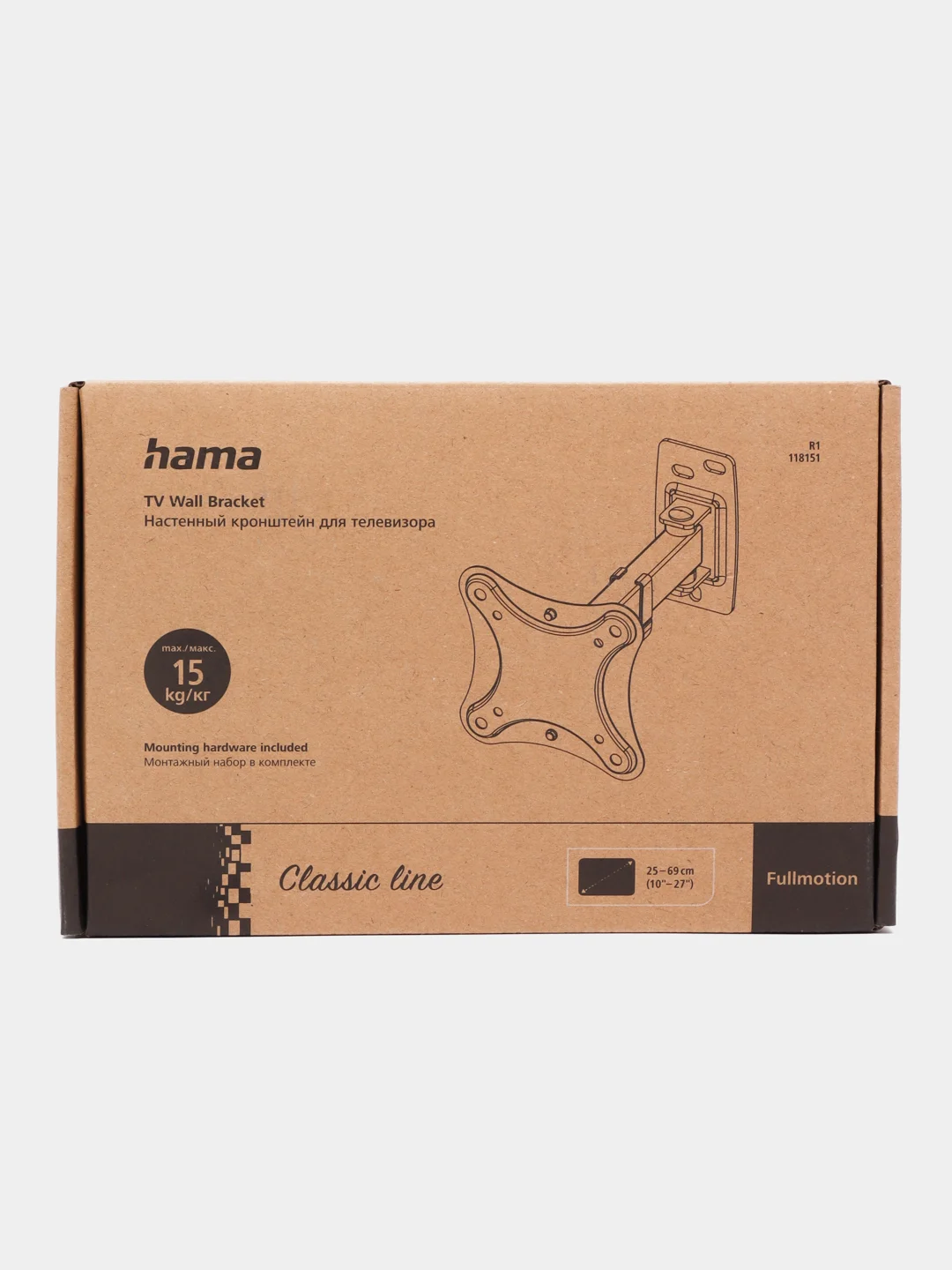 Кронштейн для телевизора Hama R1 118151, 10"-27", настенный, черный