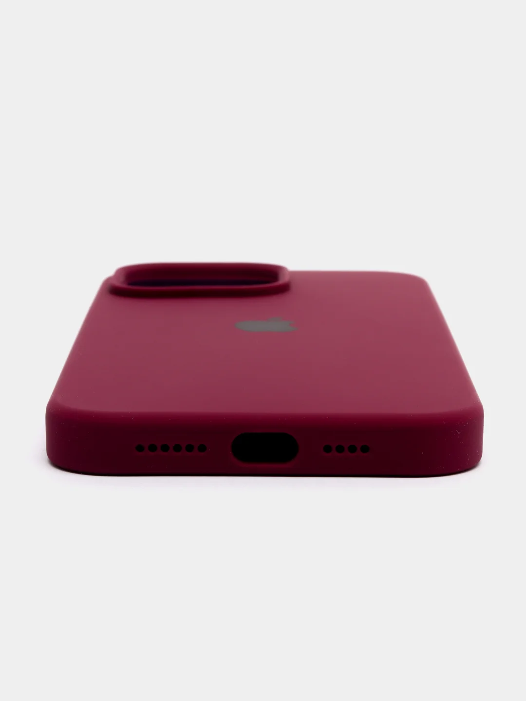 Бордовый чехол Silicone Case для iPhone 14, 14 Pro, 14 Plus, 14 Pro Max, с закрытым низом