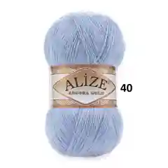 Голубой пряжа Alize Angora Gold, 20% Шерсть 80% Акрил, 100 г, 550 м (часть 1)
