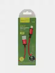 Красный кабель зарядный Hoco X89, 3A, плетеный, на Type-C, Micro-USB, Lightning