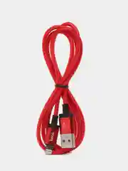 Красный кабель зарядный Hoco X89, 3A, плетеный, на Type-C, Micro-USB, Lightning
