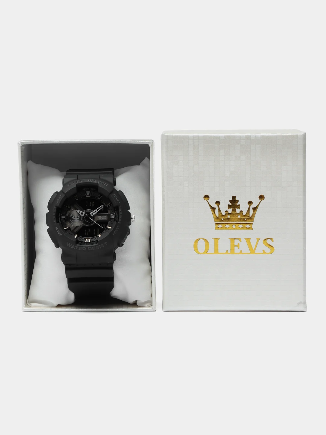 Черный наручные электронные спортивные часы OLEVS
