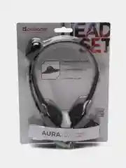 Черный наушники проводные с микрофоном Defender Aura 102, для компьютера