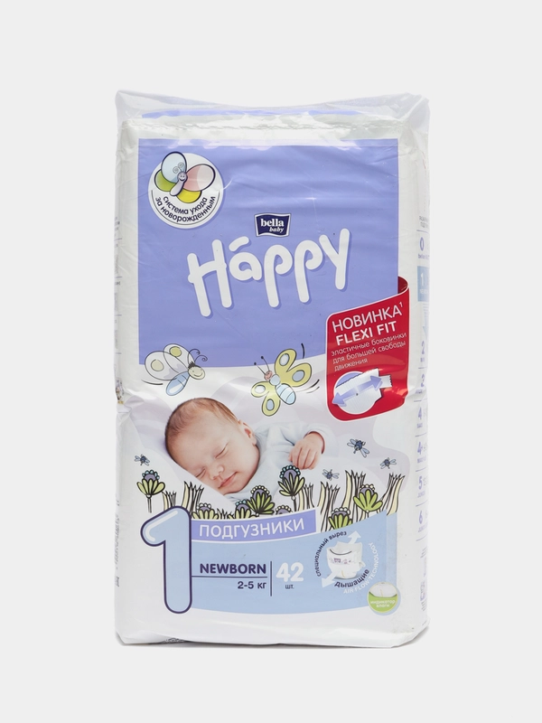 Подгузники гигиенические для детей  "bella baby Happy" NEWBORN, 2-5кг,  42шт