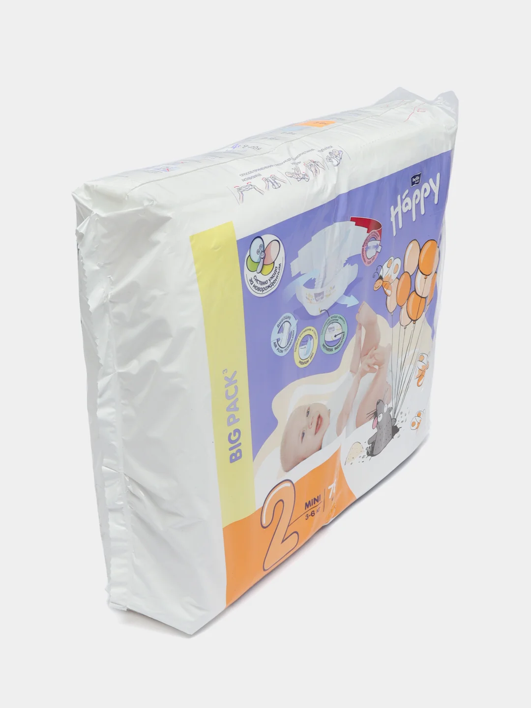 Подгузники гигиенические для детей  "bella baby Happy" MINI, 3-6 кг, 78 шт