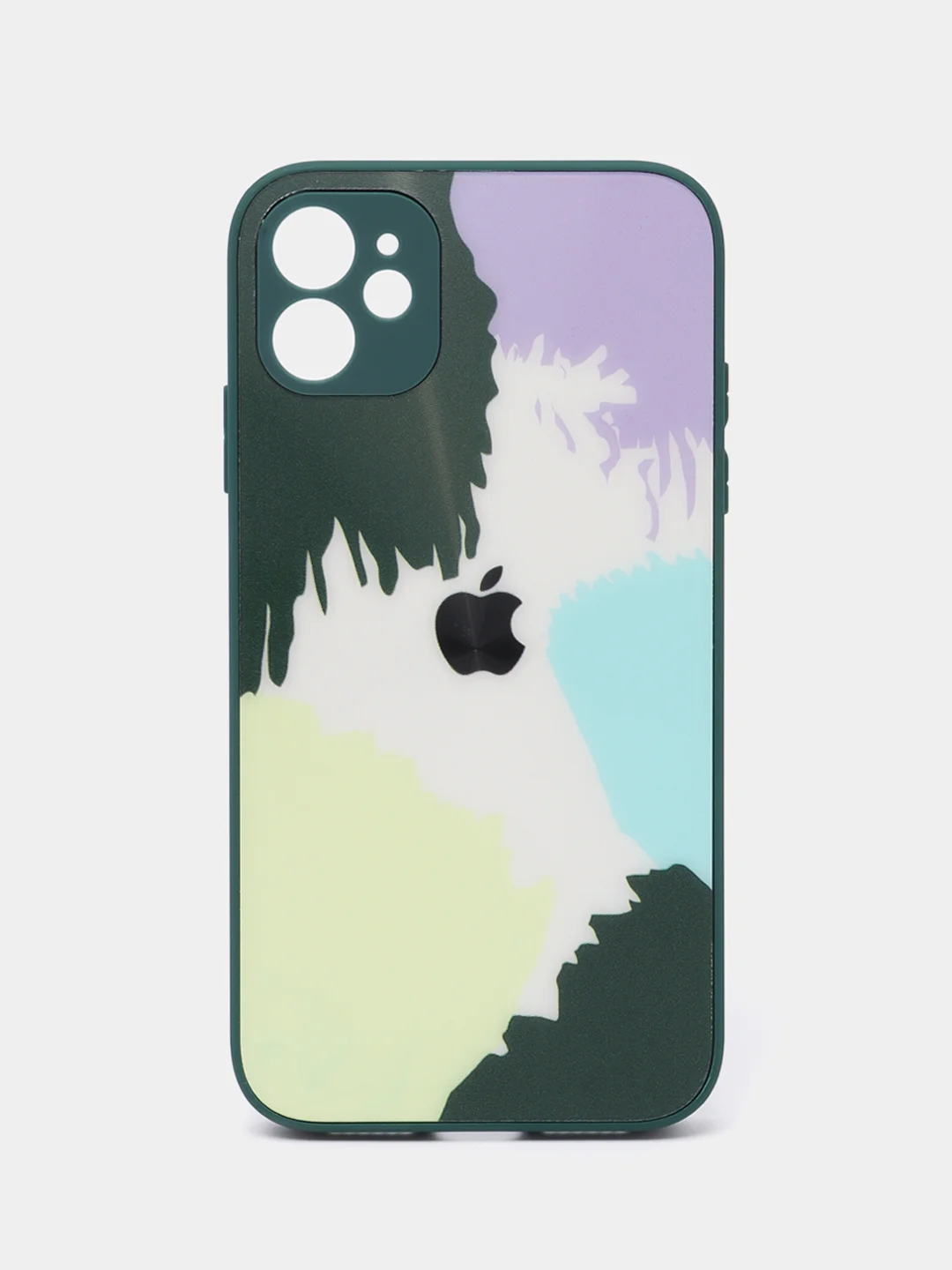 Тёмно-зелёный чехол для iPhone 11, 13, 13 Pro, 13 Pro Max, 12 с картинкой / рисунком