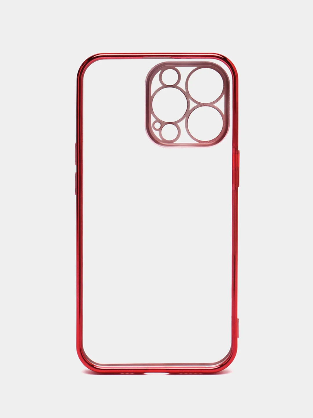 Красный чехол для iPhone 13 Pro Max силиконовый айфон про макс прозрачный