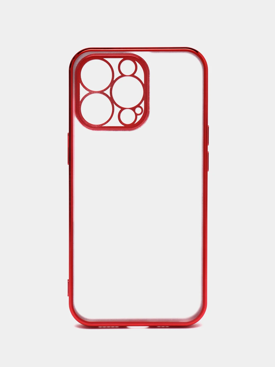 Красный чехол для iPhone 13 Pro Max силиконовый айфон про макс прозрачный