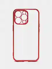 Красный чехол для iPhone 13 Pro Max силиконовый айфон про макс прозрачный