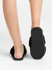 Черный тапочки домашние женские плюшевые