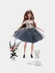 Бежевый кукла с питомцем и аксессуарами. Игровой набор