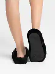 Черный женские домашние тапочки, меховые