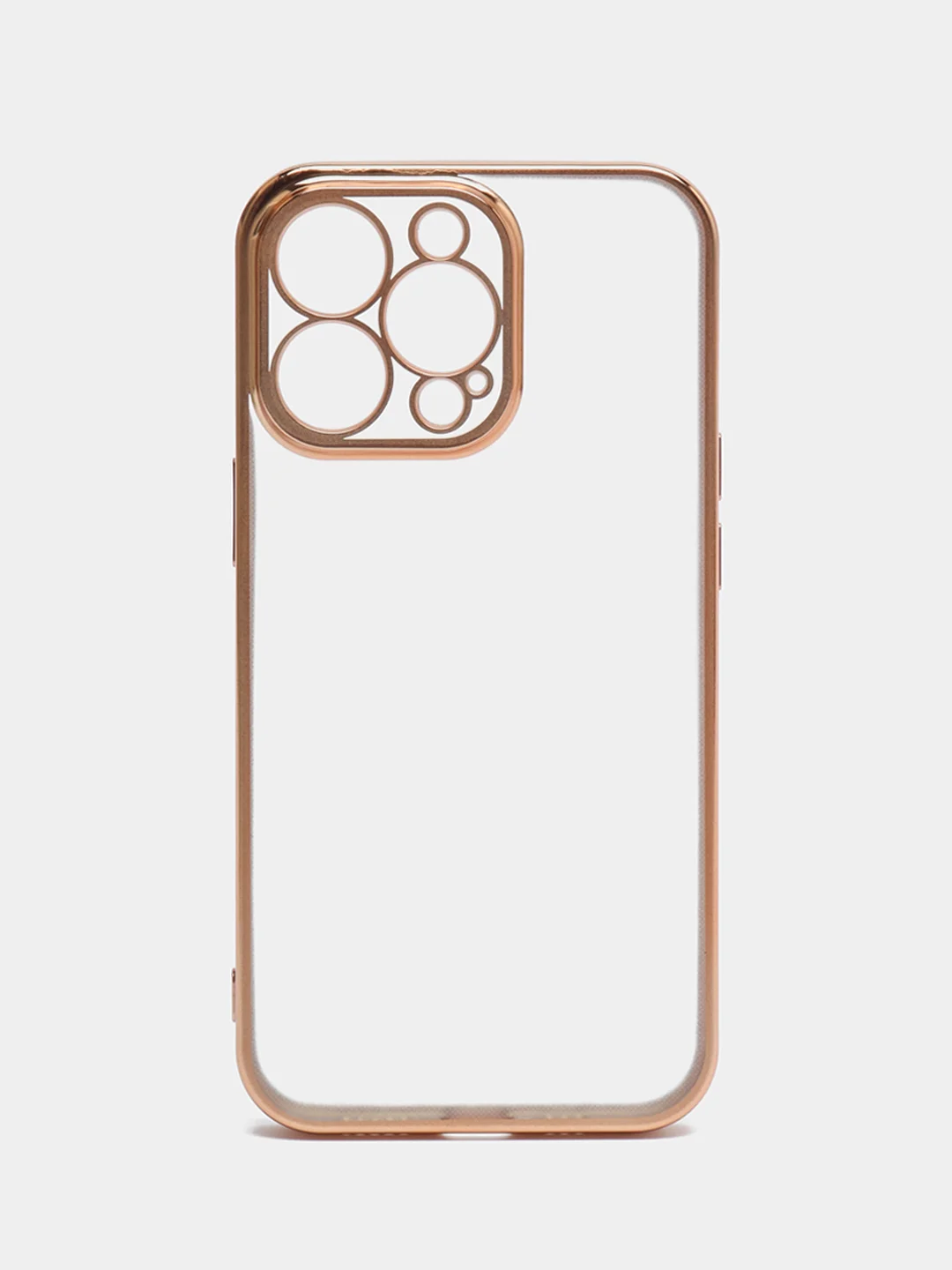 Золотой чехол для iPhone 13 Pro Max силиконовый айфон про макс прозрачный