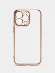 Золотой чехол для iPhone 13 Pro Max силиконовый айфон про макс прозрачный