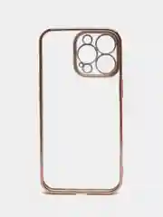 Золотой чехол для iPhone 13 Pro Max силиконовый айфон про макс прозрачный