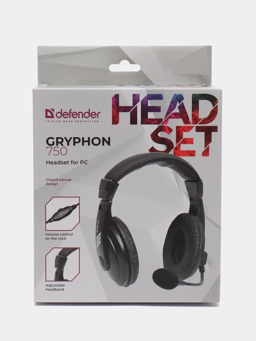 Черный игровые наушники с микрофоном Defender Gryphon HN-750