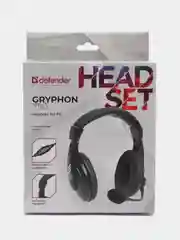 Черный игровые наушники с микрофоном Defender Gryphon HN-750