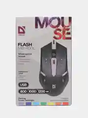 Черный мышь компьютерная проводная Defender FLASH MB-600L, оптическая мышь