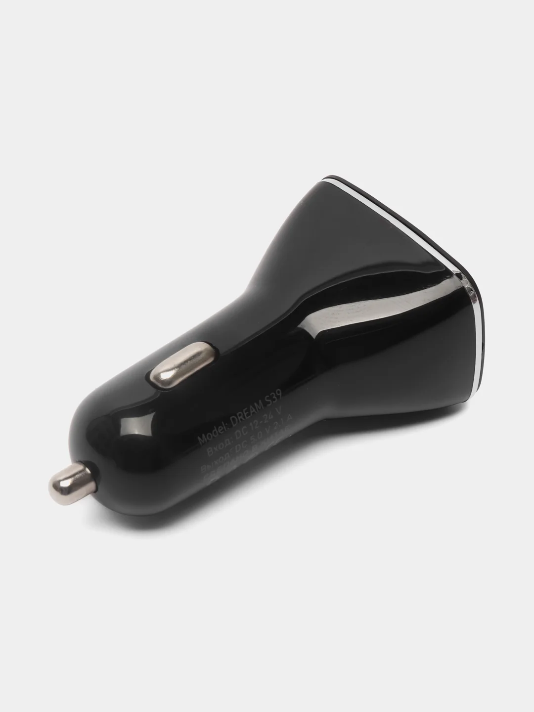 Автомобильное зарядное устройство на 2 USB Dream S39, дисплей, 12/24В, 2.4А, черный