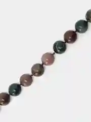 Бусы через узел "Яшма зелёная", шар №20, 50 см