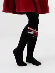 Черный колготки хлопковые "Пончер"