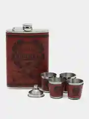 Медный подарочный мужской набор "Фляжка со стопками", подарок мужчине фляга