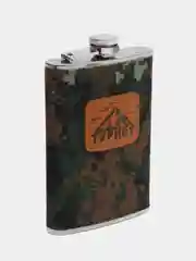 Горчичный подарочный мужской набор "Фляжка со стопками", подарок мужчине фляга